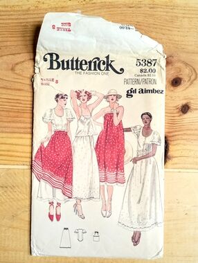 Butterick Women's Red & White Summer Dress Sewing Pattern (5387)